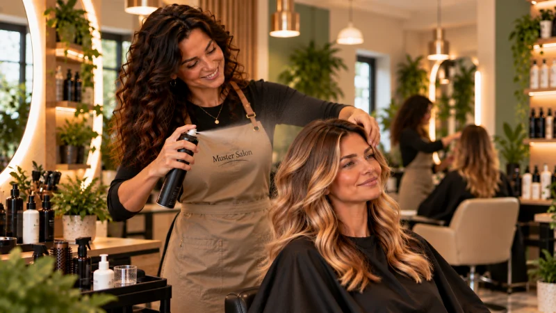 Finish mit Haarspray: weiche Balayage-Wellen